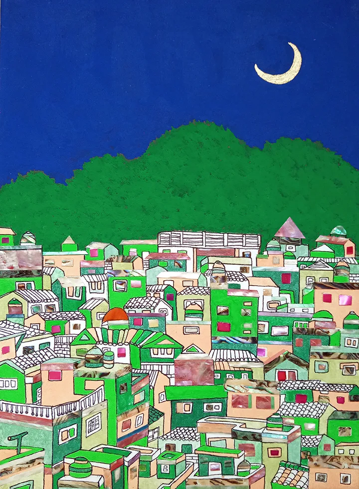 CRESCENT MOON AND GAMCHUN VILLAGE