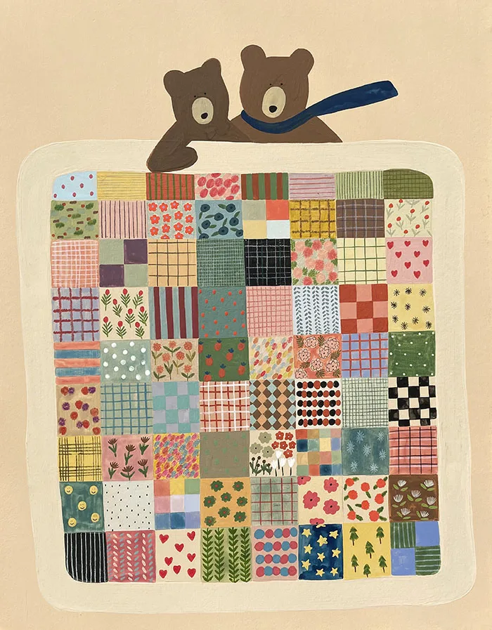 A BEAR UNDER THE BLANKET