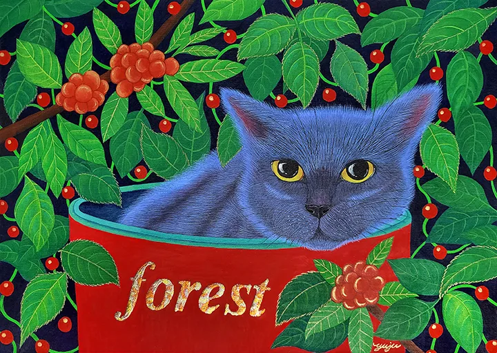Cats in the Forest_Black Cat