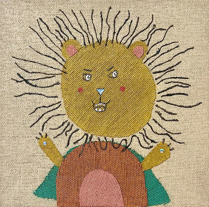 콜라보 삼베그림 (첫째 사자)