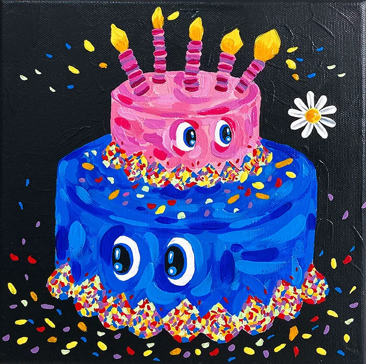 BLUE CAKE AND PINK CAKE