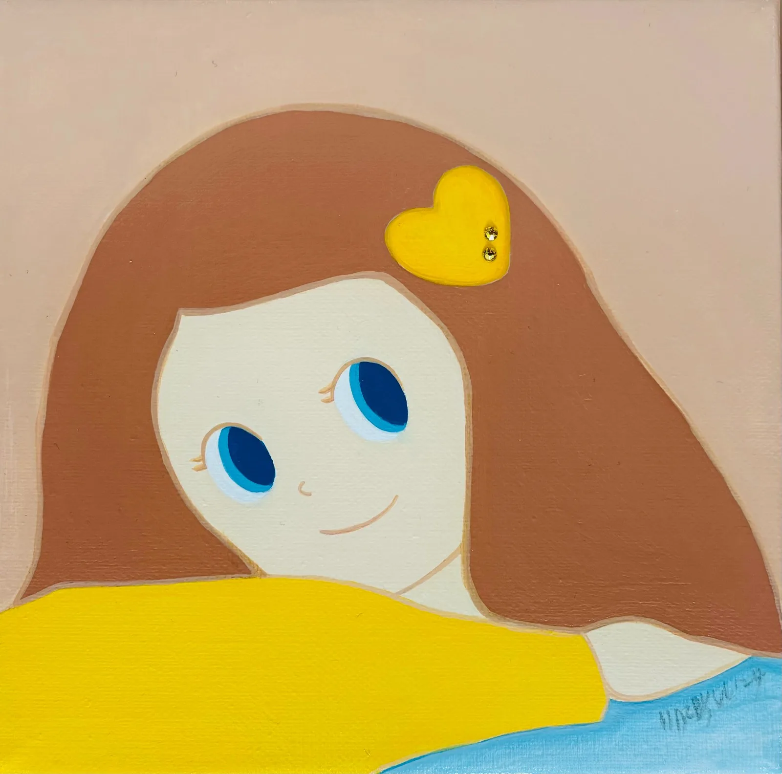 Smiling Girl With Yellow Hairpin