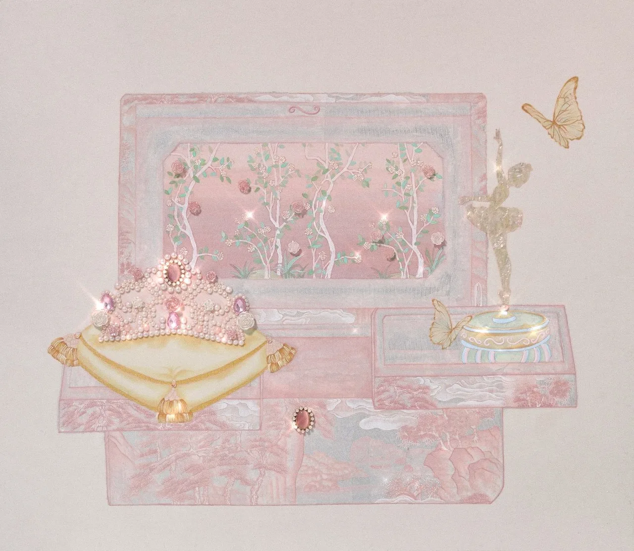 Dream Box (Toile de Jouy Pink)