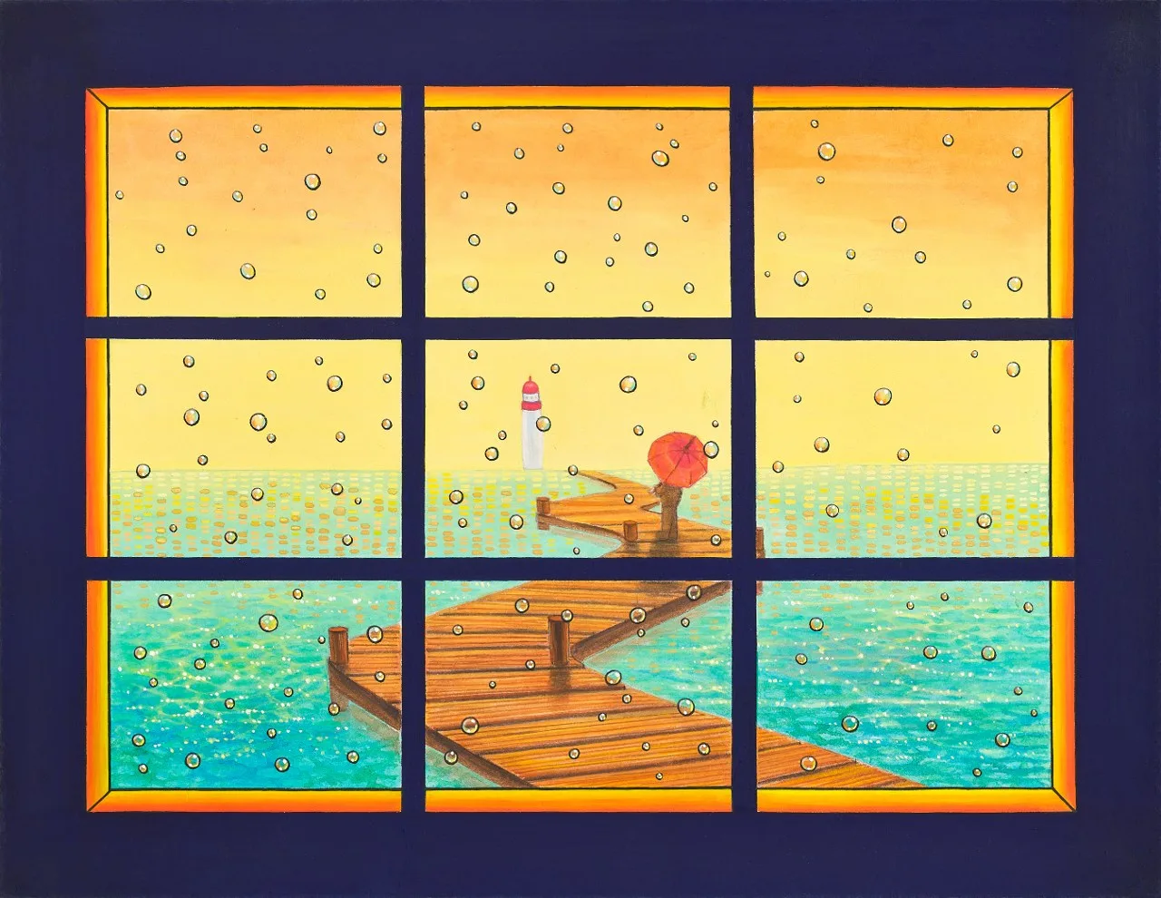 빛을 따라 우산 쓰고