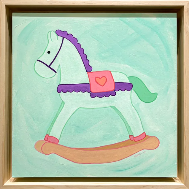 fluffy wooden horse