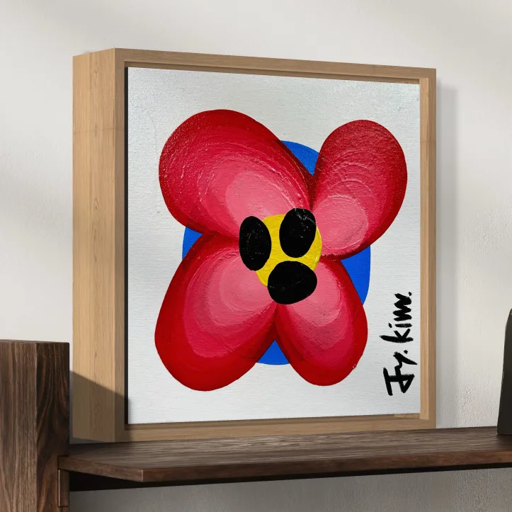 A Red Flower on Lake
